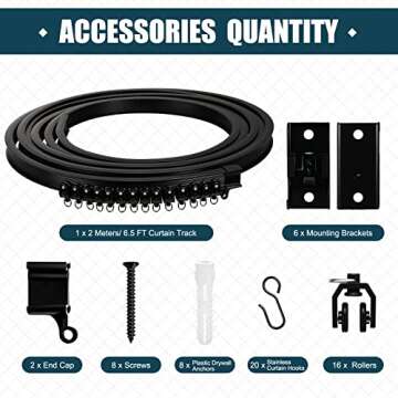 Curved Ceiling Curtain Track Bendable Mount for Curtain Rail Bunk Bed Bay Window Room Divider Flexib...