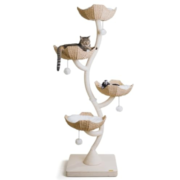 MAU 73" Tall Modern Cat Tree Scratching Tower for Large Cats, Scratching Post Condo, Cat Tower for M...