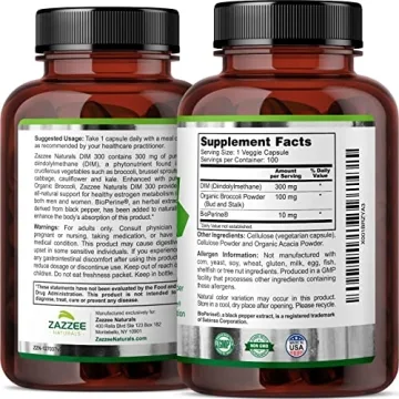 Zazzee DIM 300 mg with BioPerine for Hormonal Balance & Acne