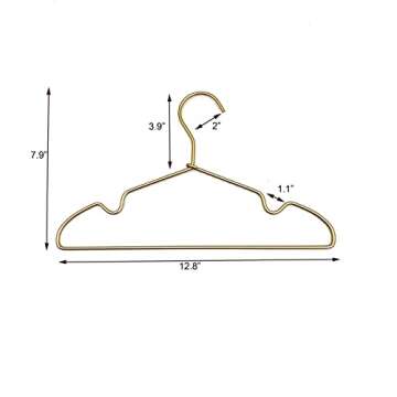 Koobay 12.6" Matte Gold Metal Kids Baby Hangers, 30Pack, Non Slip, Suit for Coated Wire Children Clo...