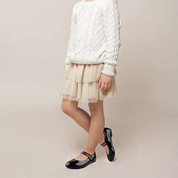 MIXIN Girls Dress Shoes Mary Jane Shoes for Girl Ballet Flats Back to School Princess Wedding Shoes ...
