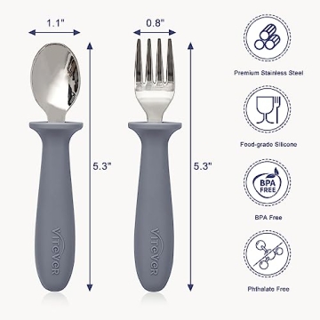 VITEVER 6 Pieces Toddler Utensils Set for Safe Self-Feeding