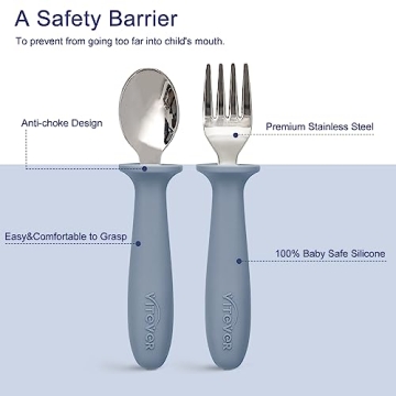 VITEVER 6 Pieces Toddler Utensils Set for Safe Self-Feeding