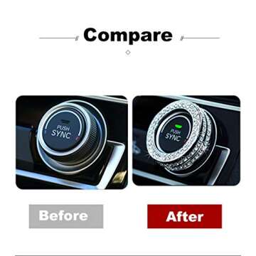 TopDall Climate Control Button Bling Crystal Accessory Interior Cover Compatible for Honda Civic