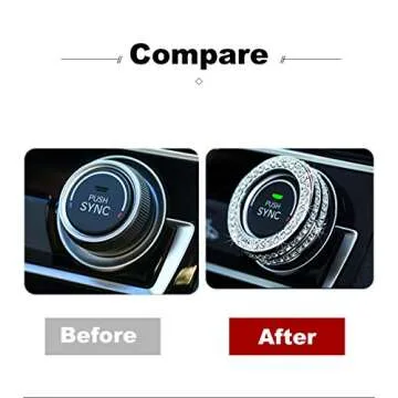 TopDall Climate Control Button Bling Crystal Accessory Interior Cover Compatible for Honda Civic