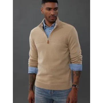 Men's Pullover Quarter Zip Sweater for Stylish Comfort
