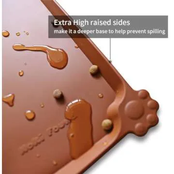 Hoki Found L Silicone Pet Food Mats Tray - Non Slip Pet Dog Cat Bowl Mats Placemat - Dog Pet Cat Fee...