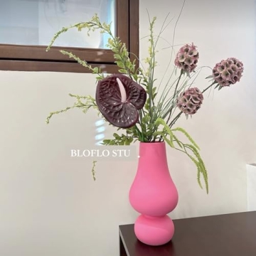 BLOFLO Hot Pink Ceramic Vase for Vibrant Home Decor