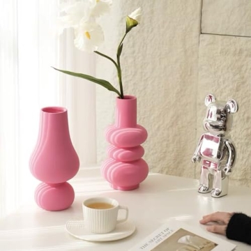BLOFLO Hot Pink Ceramic Vase for Vibrant Home Decor