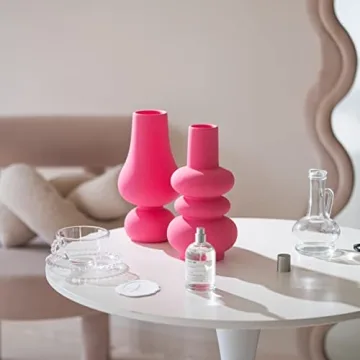 BLOFLO Hot Pink Ceramic Vase for Vibrant Home Decor