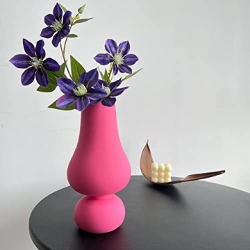 BLOFLO Hot Pink Ceramic Vase for Vibrant Home Decor
