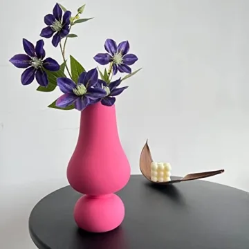 BLOFLO Hot Pink Ceramic Vase for Vibrant Home Decor