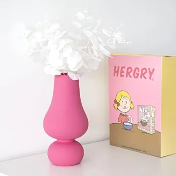 BLOFLO Hot Pink Ceramic Vase for Vibrant Home Decor