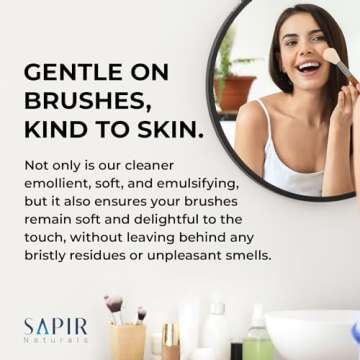 Premium Makeup Brush Cleaner Liquid 10 oz (290 mL) - Ultimate Makeup Brush Cleaner Solution for Cosmetic Brushes - Bare Essentials