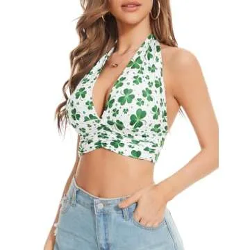 Ovokcina St. Patrick's Day Sexy Green Crop Top
