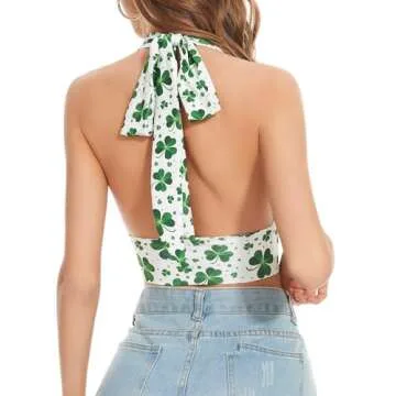 Ovokcina St. Patrick's Day Sexy Green Crop Top