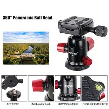 ZOMEI M5 Lightweight Compact Camera Tripod Monopod