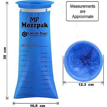 MP MOZZPAK Vomit Bags Disposable – 35 Pack – 1000ml Barf Bags – Leak Resistant, Medical Grade,...
