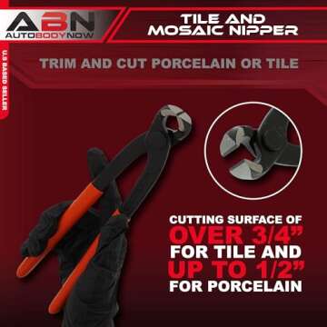 ABN Tile & Mosaic Nipper, Cutter Pliers with Carbide Trimming Tips
