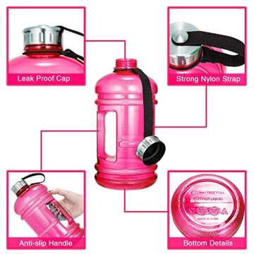 Vaupan 2.2L Leak Proof Sports Water Bottle with Handle