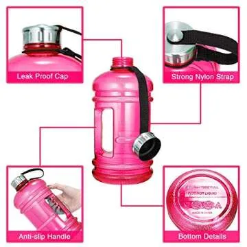 Vaupan 2.2L Leak Proof Sports Water Bottle with Handle