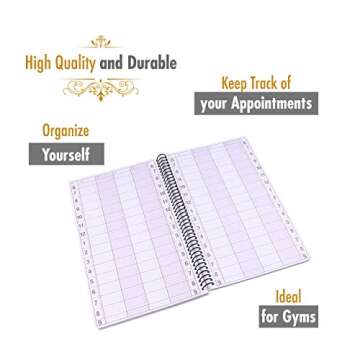 Undated Appointment Book - 4 Columns, 200 Pages with Pen Holder: Hourly Weekly Planner for Salon, Hairdresser, Restaurant, Spa, and Stylist Scheduling