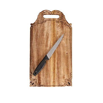 Winlay Hand Carved Mango Wood Cutting Board - 16.5x9 inch