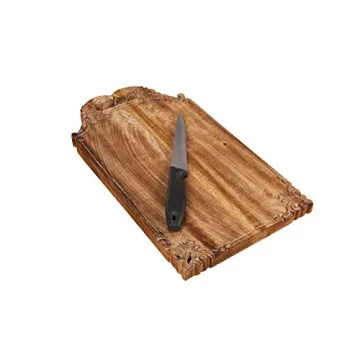 Winlay Hand Carved Mango Wood Cutting Board - 16.5x9 inch