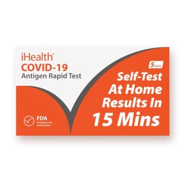 iHealth COVID-19 Antigen Rapid Test - FDA Authorized, 5 Tests, Quick Results