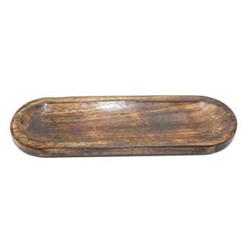 Govinda - Incense Burner Stick Holder Ash Catcher Wooden Handmade Modern Gift Wood Home Decor Size 12 X 4 Inches, (Plain)