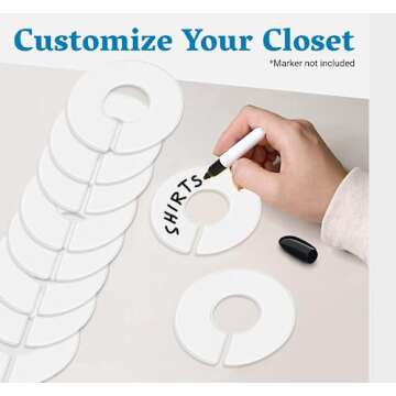 Set of 30 Blank White Closet Dividers for Hanging Clothes – Clothing Rack Dividers for Organization