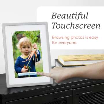 Skylight Digital Picture Frame - WiFi Enabled with Load from Phone Capability, Touch Screen Digital Photo Frame Display - Customizable Gift for Friends and Family - 10 Inch Silver