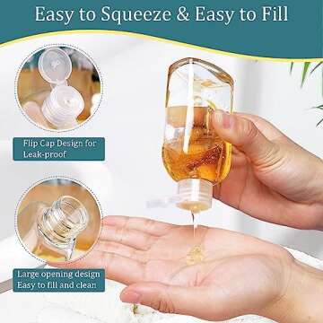 Cosywell Leakproof Squeeze Bottles Travel Kit - 4pc 3.4 oz TSA Approved for Shampoo, Conditioner and Toiletries