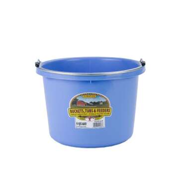 Miller Manufacturing P8BERRYBLUE Plastic Round Back Bucket for Horses, 8-Quart