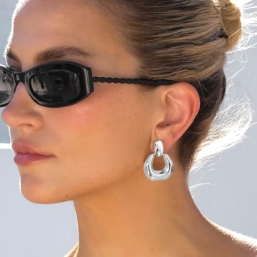 LANDOOK Silver Dangle Earrings Set for Women Stylish Gift