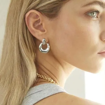 LANDOOK Silver Dangle Earrings Set for Women Stylish Gift