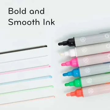 U Brands Bold Tip Liquid Glass Whiteboard Markers with Eraser for Glass Boards, Dry Erase Boards, and Chalk Boards, Assorted Bright Colors, Set of 12