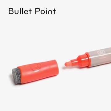 U Brands Bold Tip Liquid Glass Whiteboard Markers with Eraser for Glass Boards, Dry Erase Boards, and Chalk Boards, Assorted Bright Colors, Set of 12