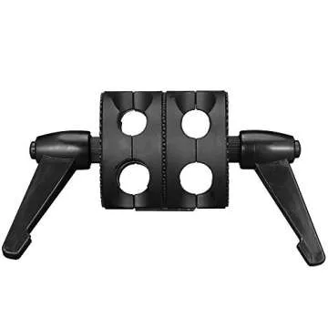 SUPON Dual Head Grip Swivel Clamp Head Holder Bracket Compatible for Photography Studio flash Reflector Boom