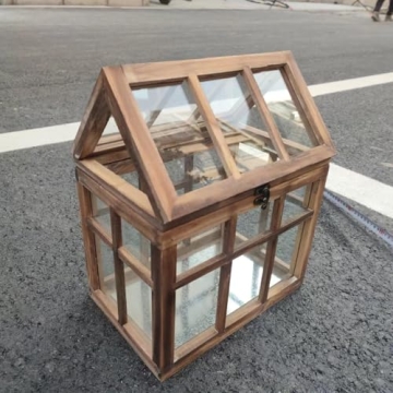 Orchid & Ivy Extra Large Wood & Glass Plant Terrarium Succulent & Air Planter House with Lid - Tall ...