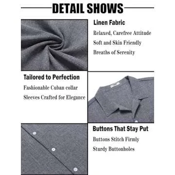 COOFANDY Men Linen Summer Short Sleeve Button Down Shirt