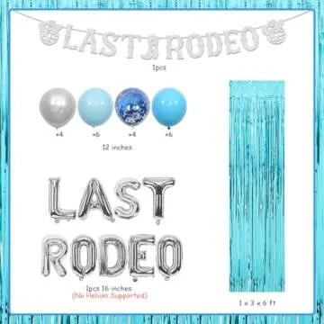 Last Rodeo Bachelorette Decorations for Bridal Showers and Parties