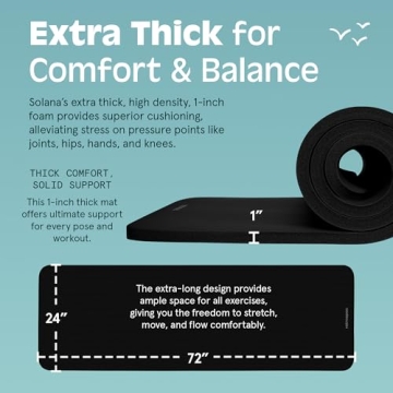 Retrospec Solana 1 Inch Thick Non-Slip Yoga Mat