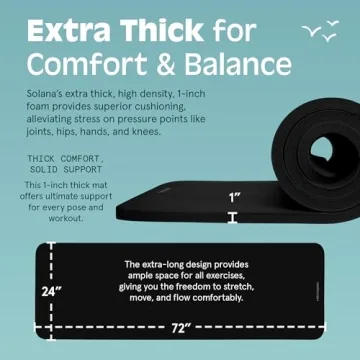 Retrospec Solana 1 Inch Thick Non-Slip Yoga Mat