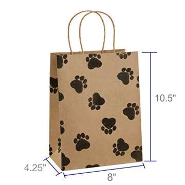 BagDream Gift Bags 25Pcs 8x4.25x10.5 Inches Shopping Bags, Paper Bags with handles, Kraft Bags, Reta...