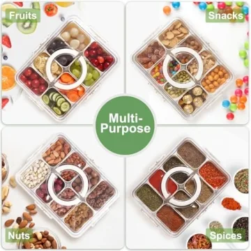2 Pack Divided Serving Tray for Snacks and Meal Prep