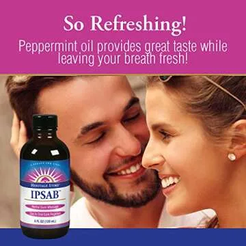 Heritage Store Ipsab Herbal Gum Treatment | Supports Healthy Gums & Fresh Breath | Quick & Easy Oral Rinse Mouthwash | No Sulfate, Vegan | 4 FL OZ