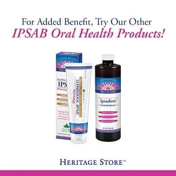Heritage Store Ipsab Herbal Gum Treatment | Supports Healthy Gums & Fresh Breath | Quick & Easy Oral Rinse Mouthwash | No Sulfate, Vegan | 4 FL OZ