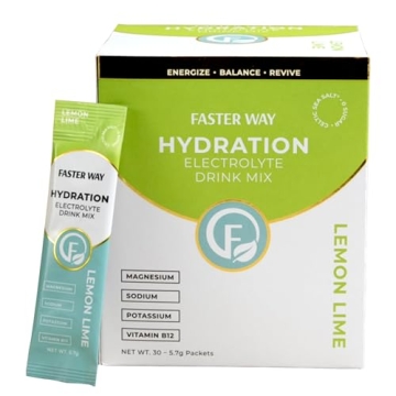 FASTer Way Hydration Electrolyte Drink Mix - Lemon Lime Flavor with Probiotics