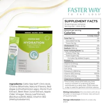 FASTer Way Hydration Electrolyte Drink Mix 30 Counts
